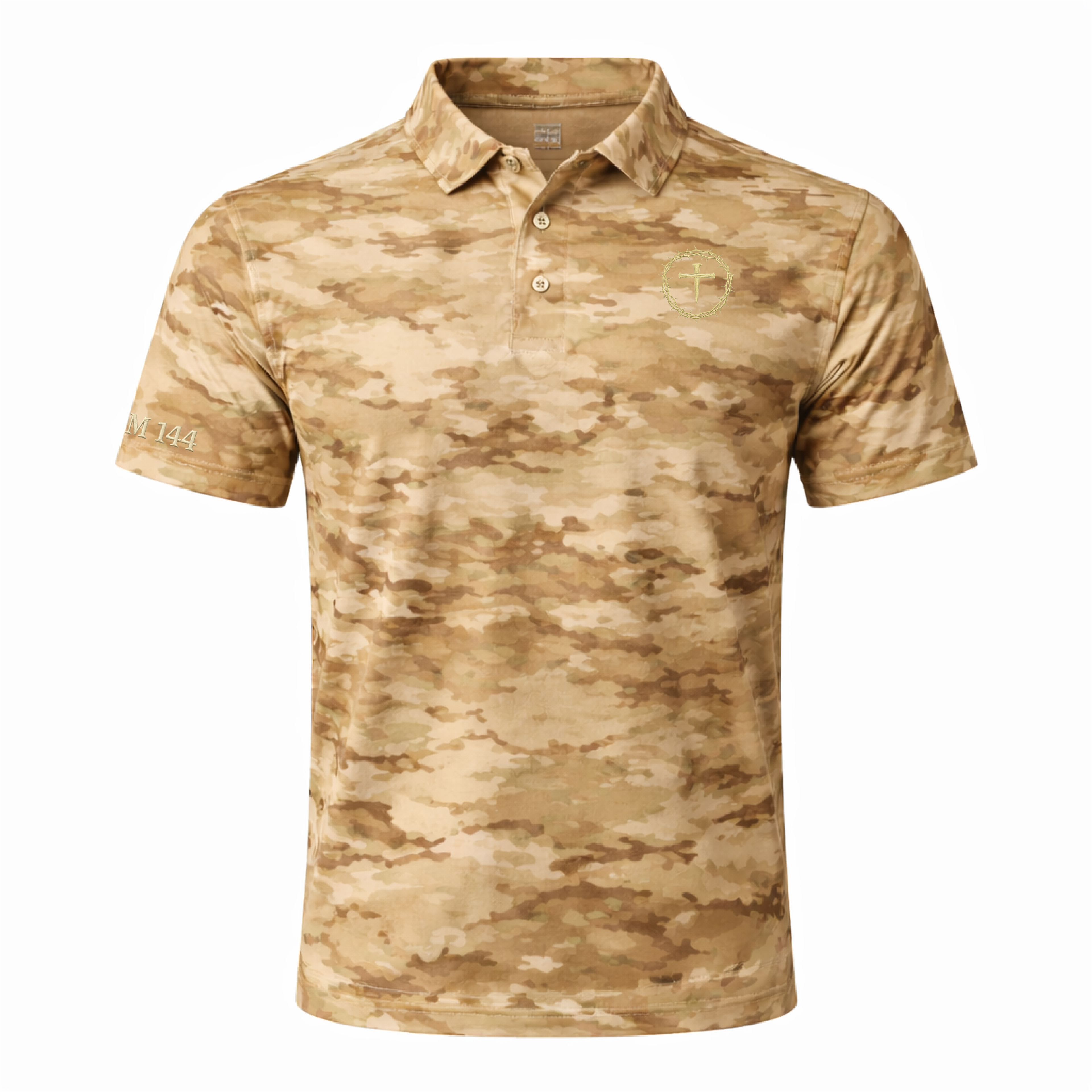 'Psalm 144' - Desert Camo Polo