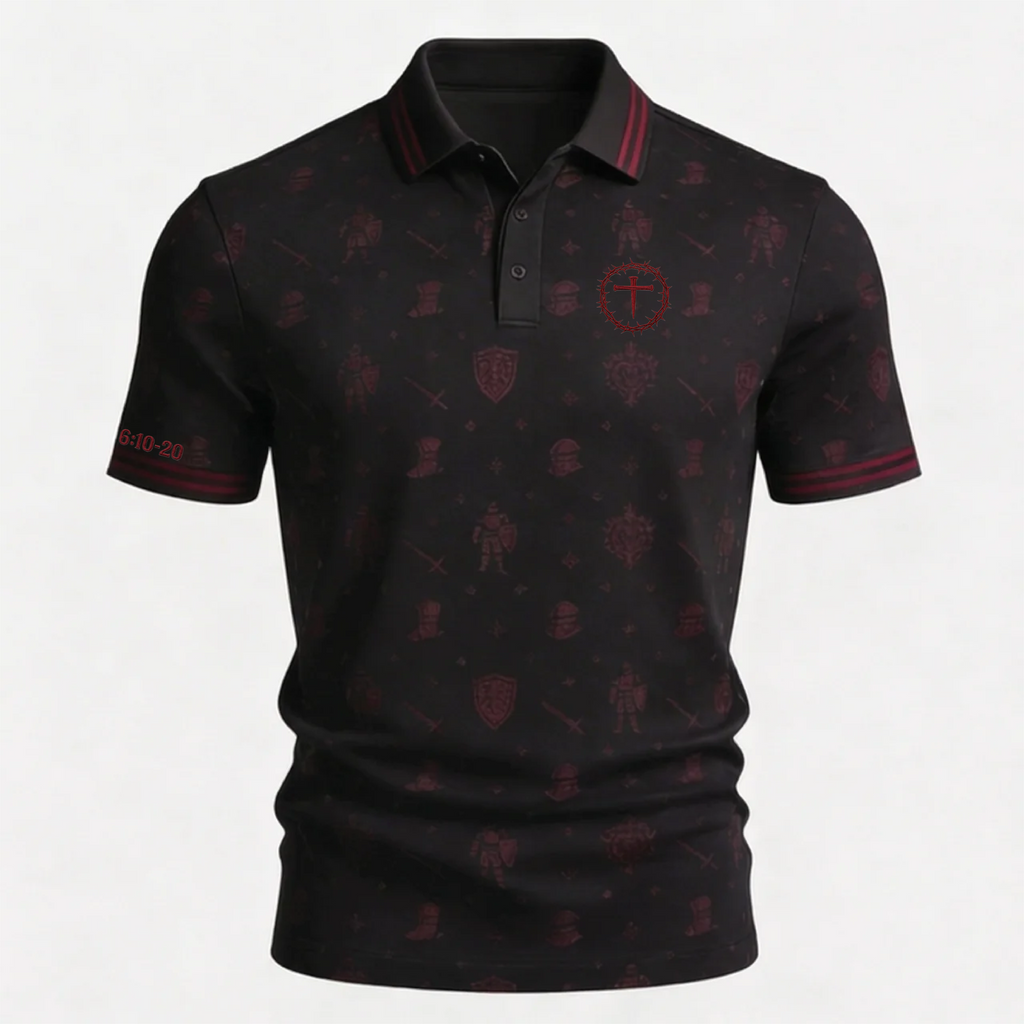 Red Armor of God - Embroidered Polo