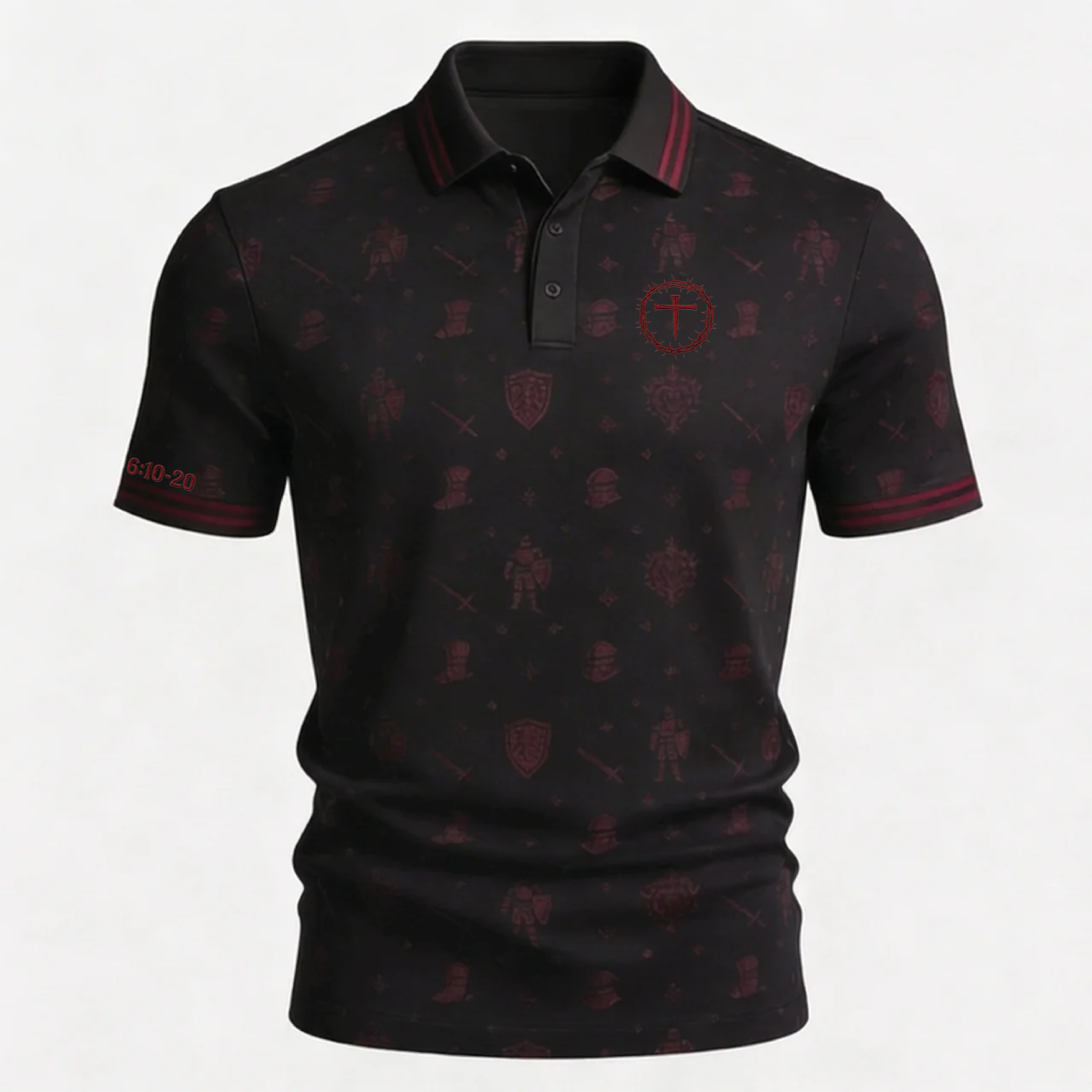 Red Armor of God - Embroidered Polo