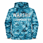 War through Worship - Blue Camo Hoodie