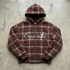 Covenant Plaid – Script Embroidered Zip Hoodie