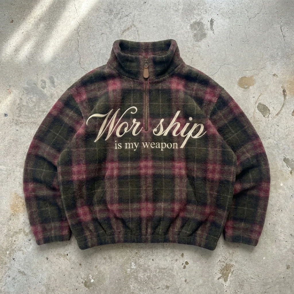 Worship – Plaid Quarter-Zip Pullover