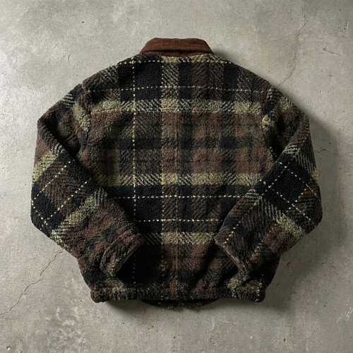 Faith Over Flesh – Sherpa Plaid Zip Jacket